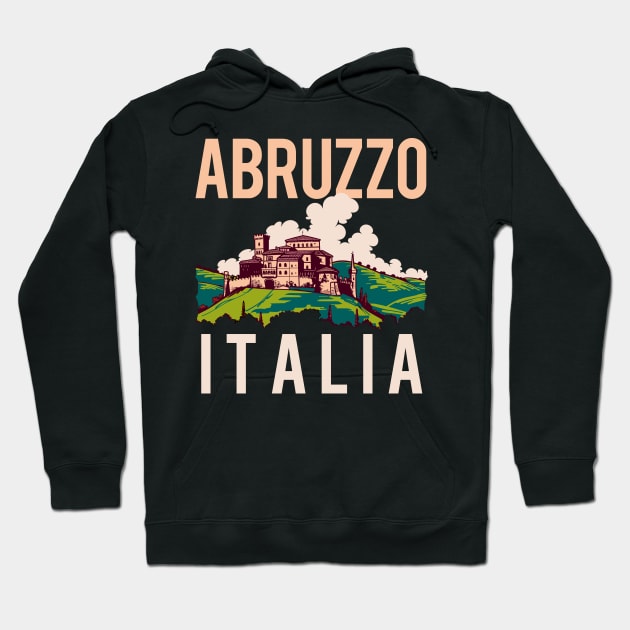 Abruzzo, Italia / Retro Italian Region Design Hoodie by DankFutura